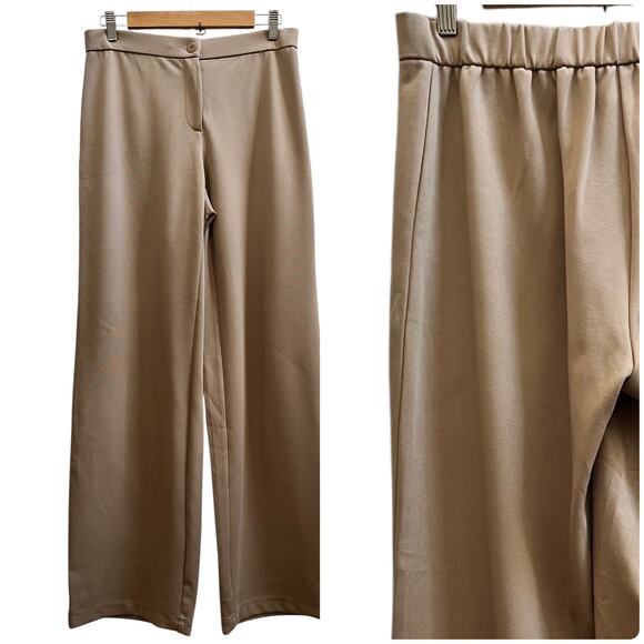 Eileen Fisher Camel Ponte Knit Elastic Waistband Pant Size Small 31 Inch Inseam - Picture 1 of 12